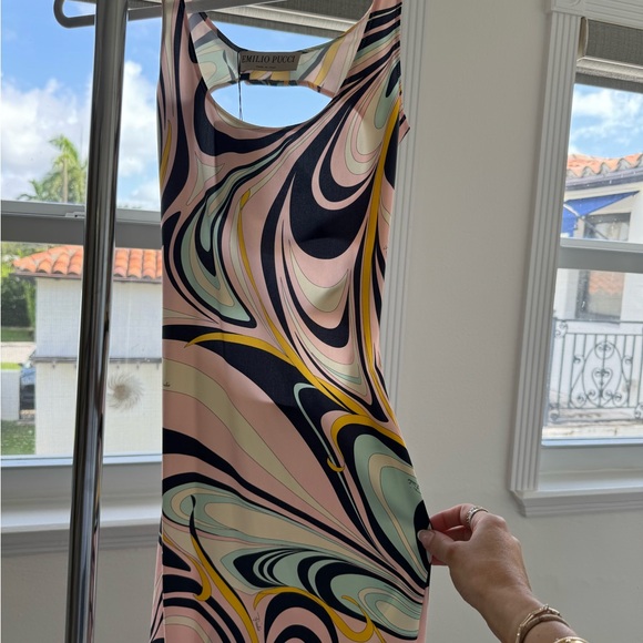 Emilio Pucci XS Dress Cover Up Color Navy & Rosa Lycra Onde Mini Dress - Picture 4 of 8